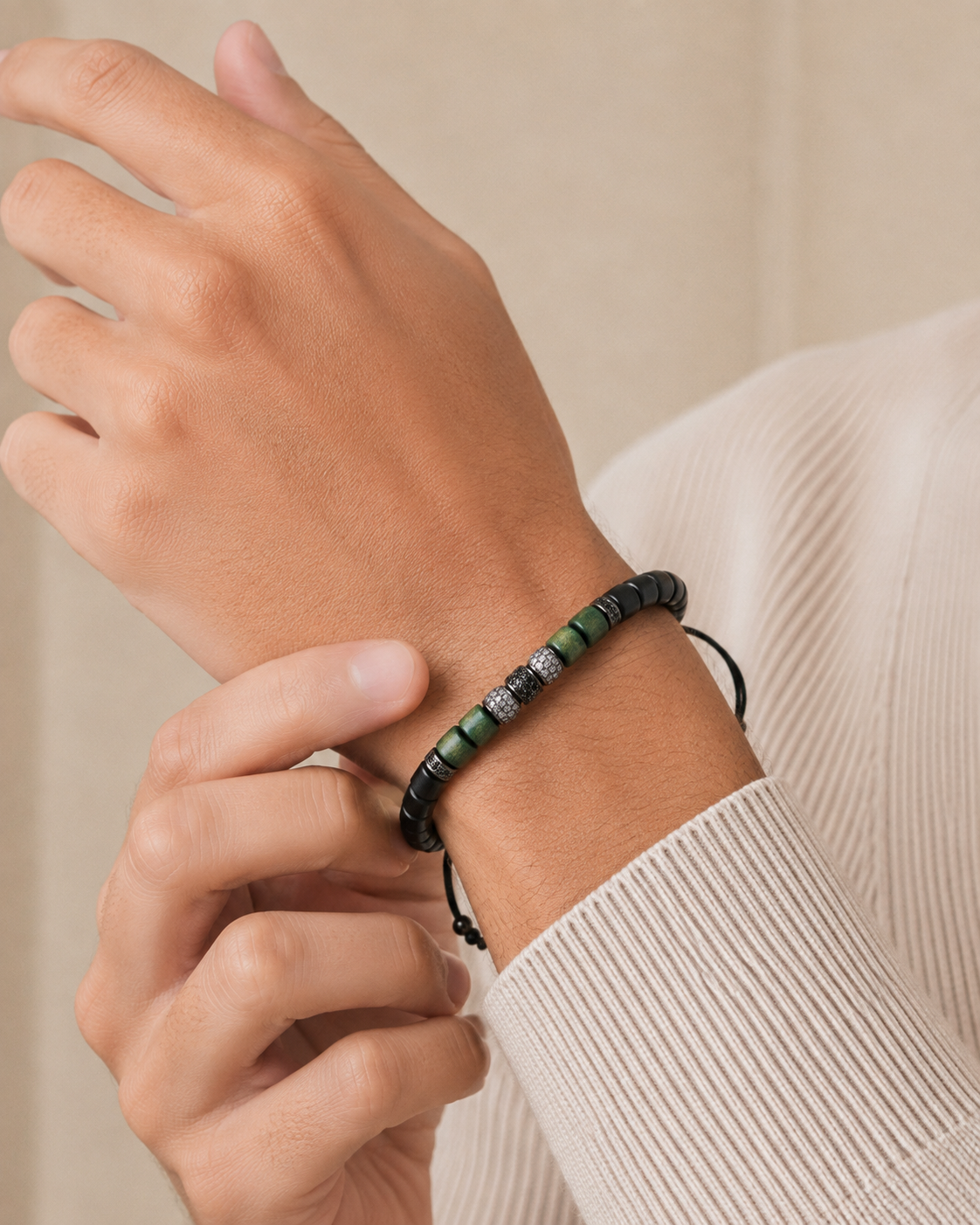 The Green Jack worn on wrist